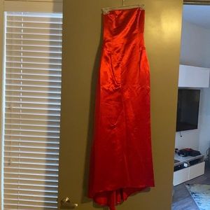 Satin red dress